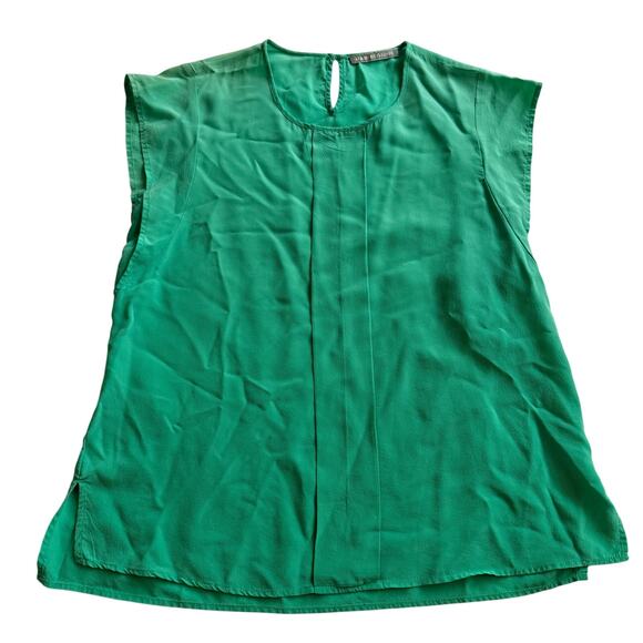 Daniel Rainn Tops - Daniel Rainn Green Silk Cap Sleeve Blouse - Size Unknown